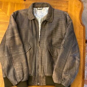 Fidelity leather bomber coat